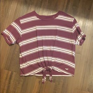 Purple/Maroon Hollister Tie Front Shirt